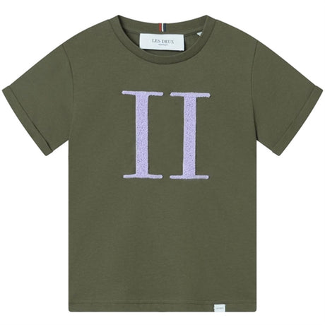 Les Deux Kids Olive Night/Light Orchid Encore Bouclé T-Shirt