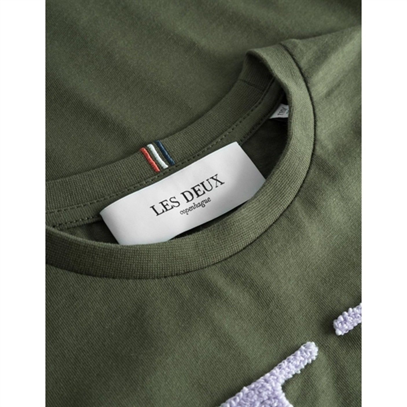 Les Deux Kids Olive Night/Light Orchid Encore Bouclé T-Shirt