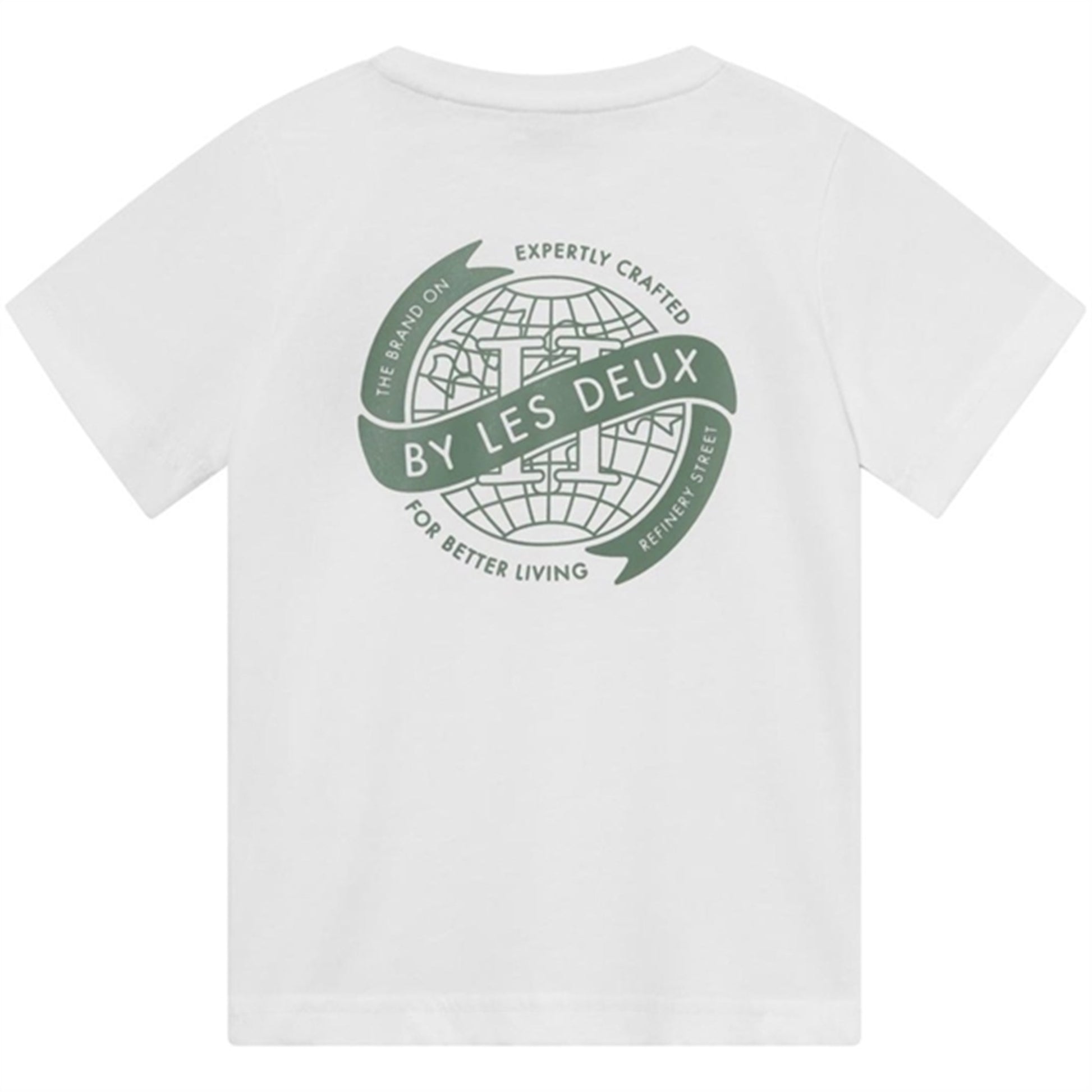 Les Deux Kids White/Dark Ivy Green Globe T-Shirt