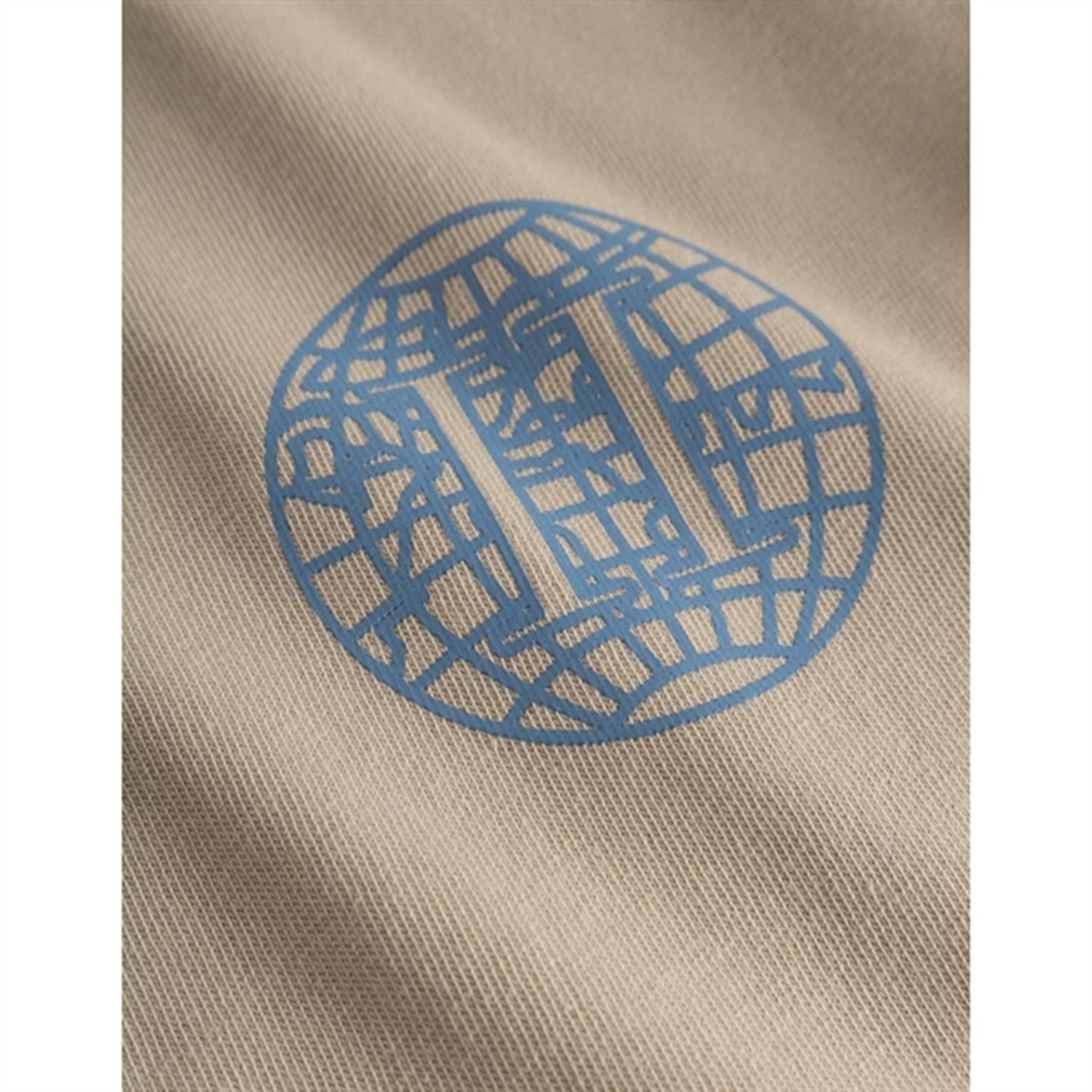 Les Deux Kids Light Desert Sand/Washed Denim Blue Globe T-Shirt