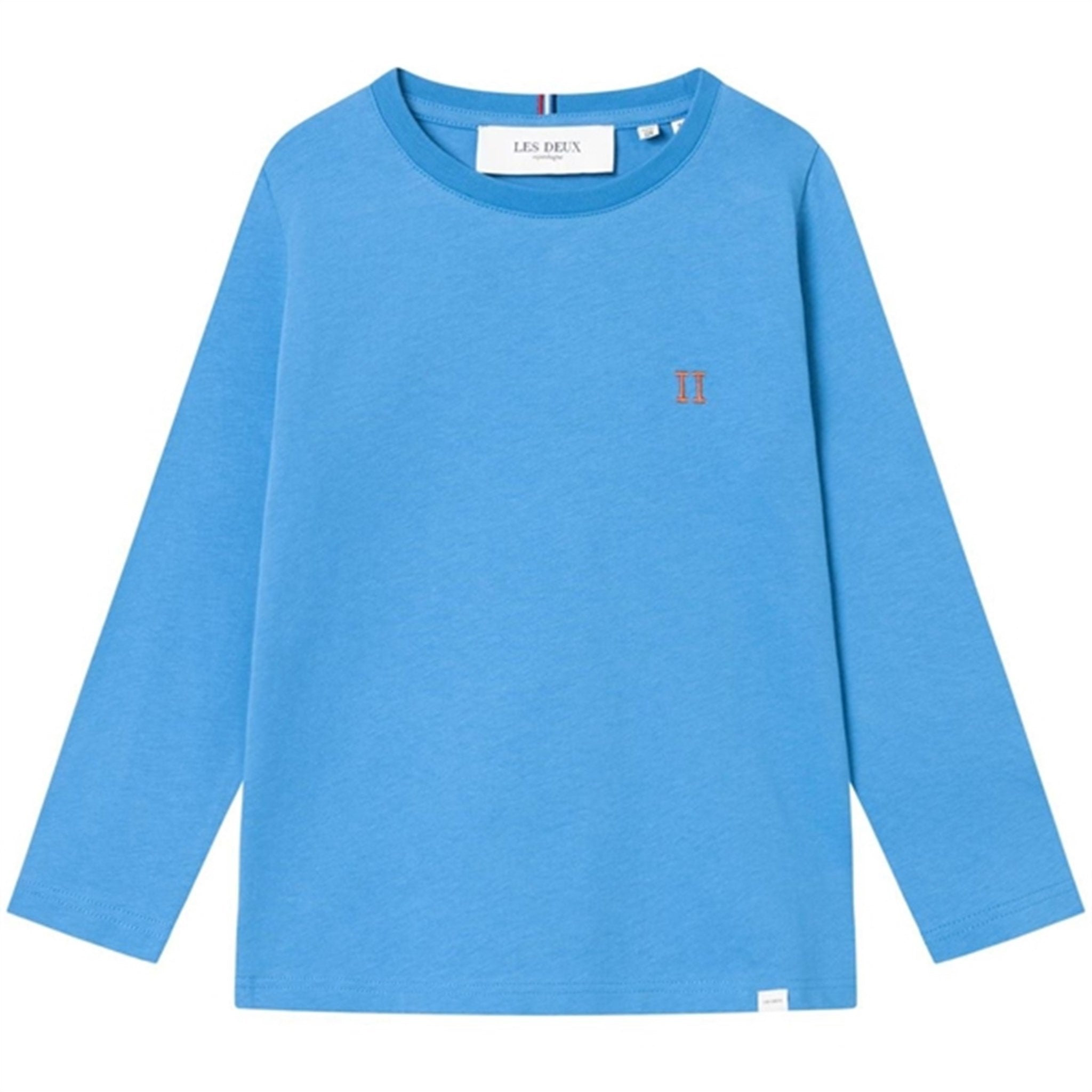 Les Deux Kids Washed Denim Blue/Orange Nørregaard LS T-Shirt