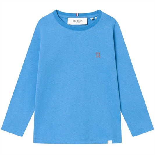 Les Deux Kids Washed Denim Blue/Orange Nørregaard Blouse