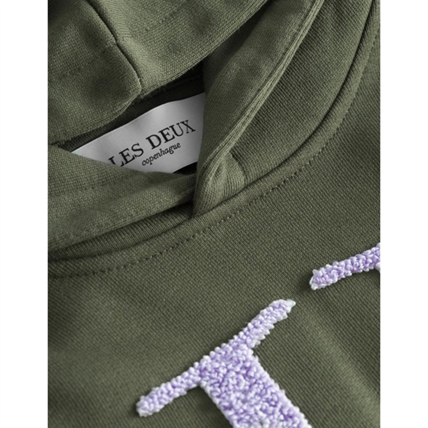 Les Deux Kids Olive Night/Light Orchid Encore Bouclé Hoodie