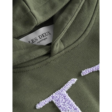 Les Deux Kids Olive Night/Light Orchid Encore Bouclé Hoodie