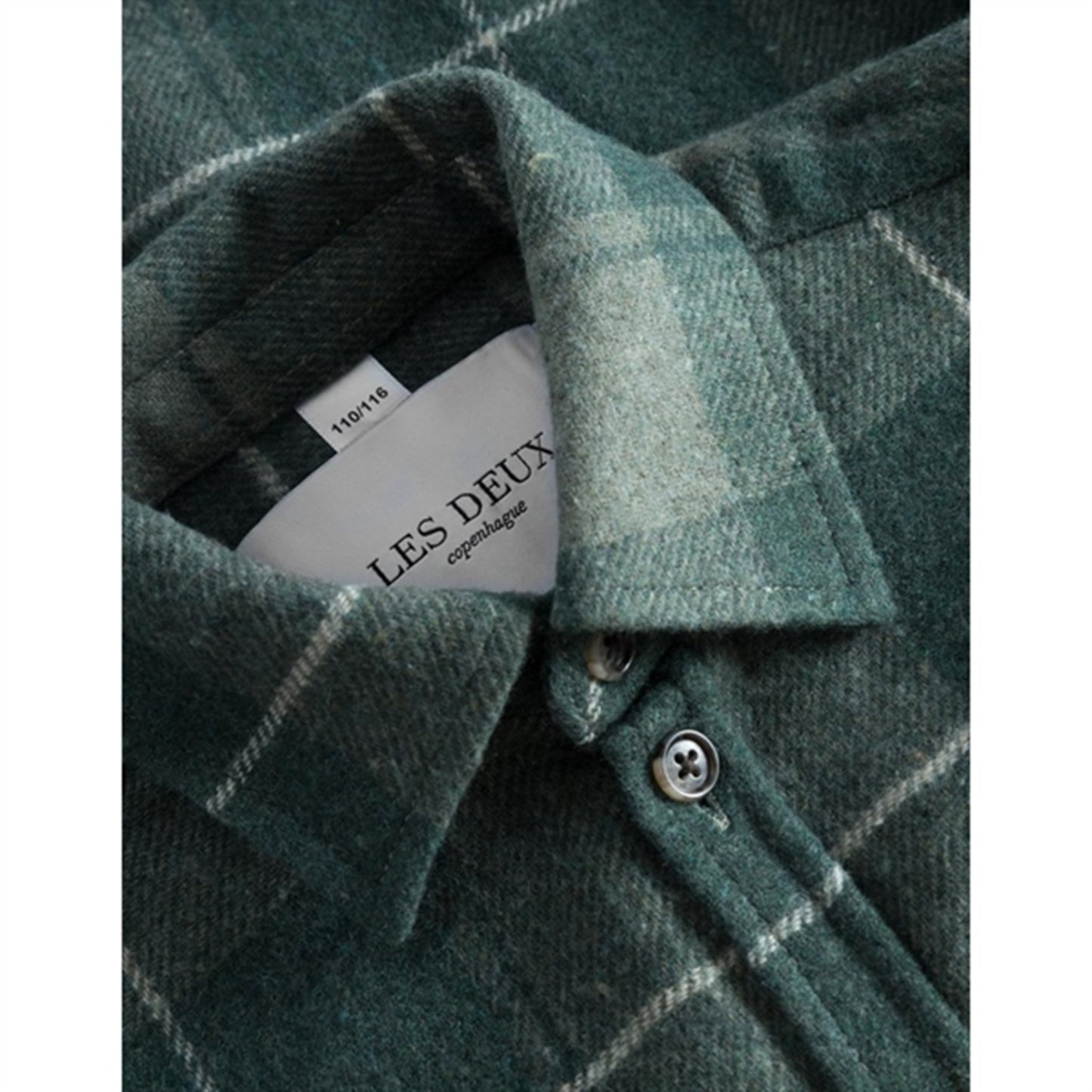 Les Deux Kids Olive Night/Dusty Moss Lennon Check Overshirt