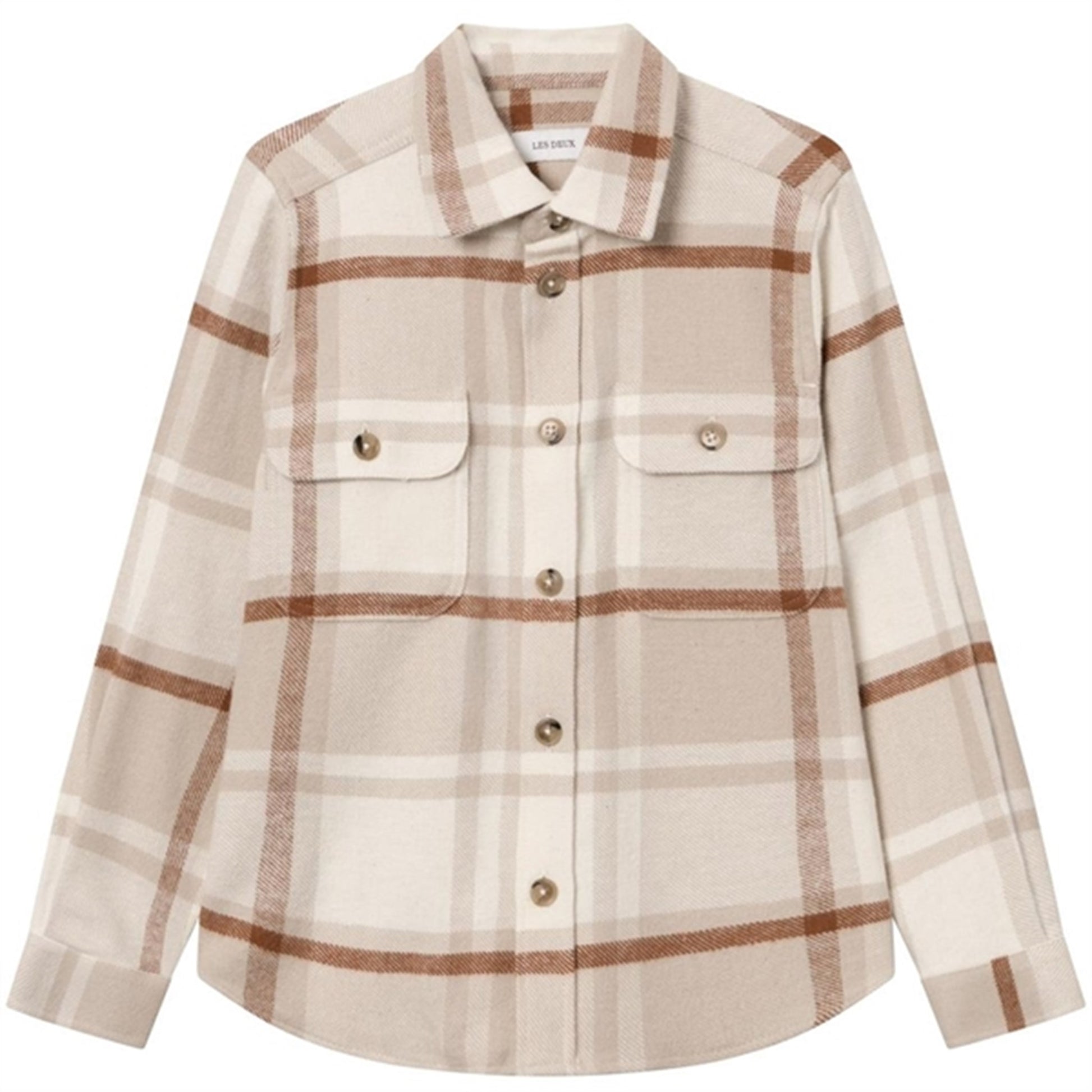 Les Deux Kids Light Desert Sand/Light Ivory Joseph Check Overshirt