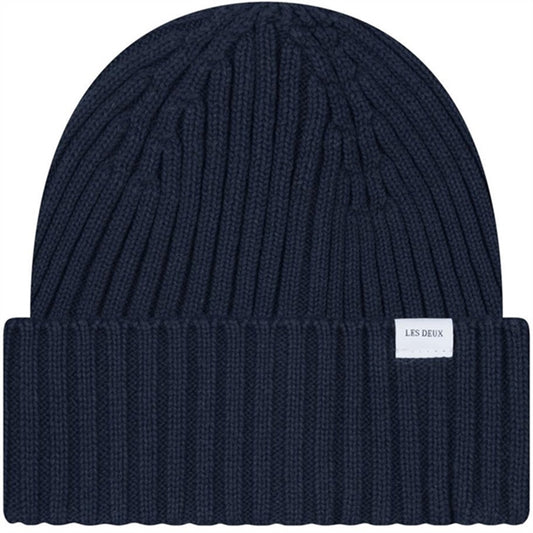 Les Deux Kids Dark Navy Walter Cotton Rib Beanie
