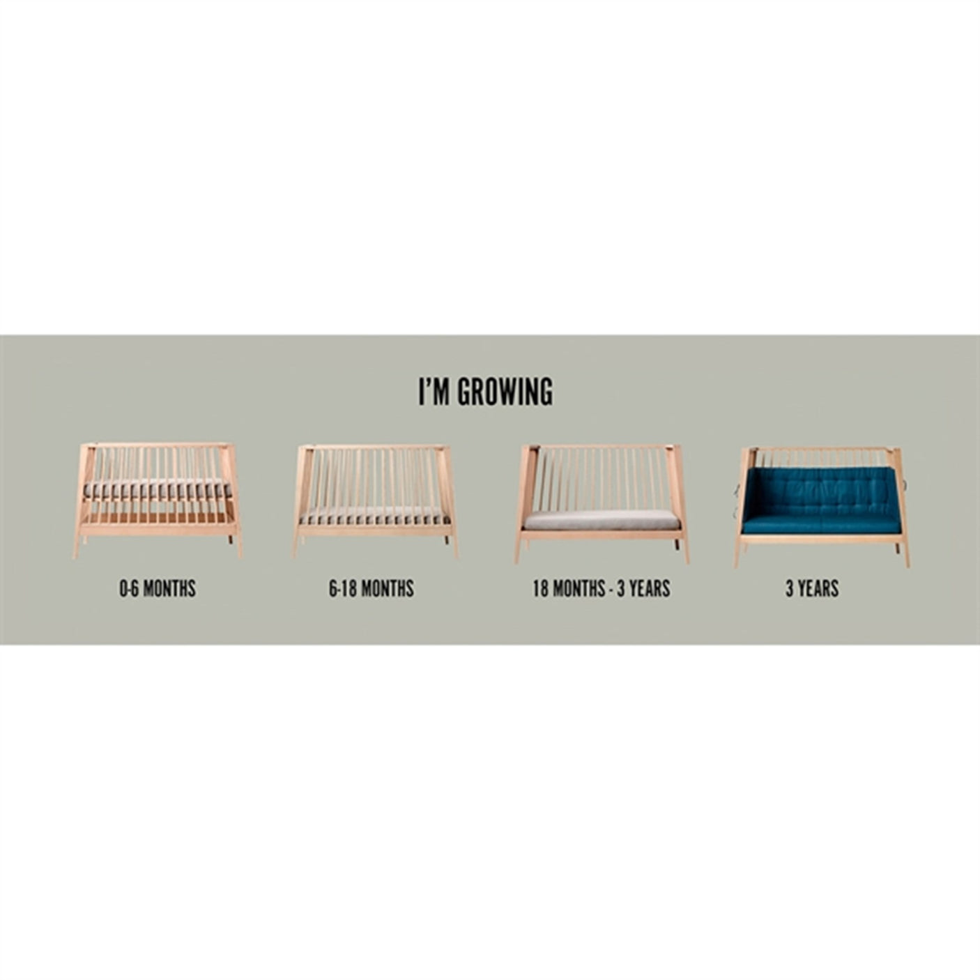 Leander Linea Baby Cot without Mattress Oak