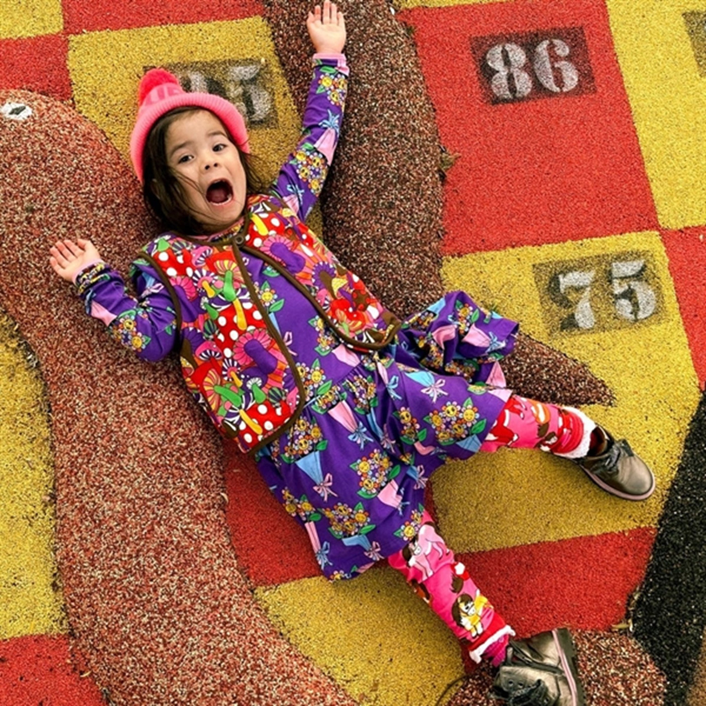 Småfolk Pink Horse Leggings