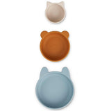 Liewood Eddie Silicone Bowls 3-Pak Blue Multi Mix