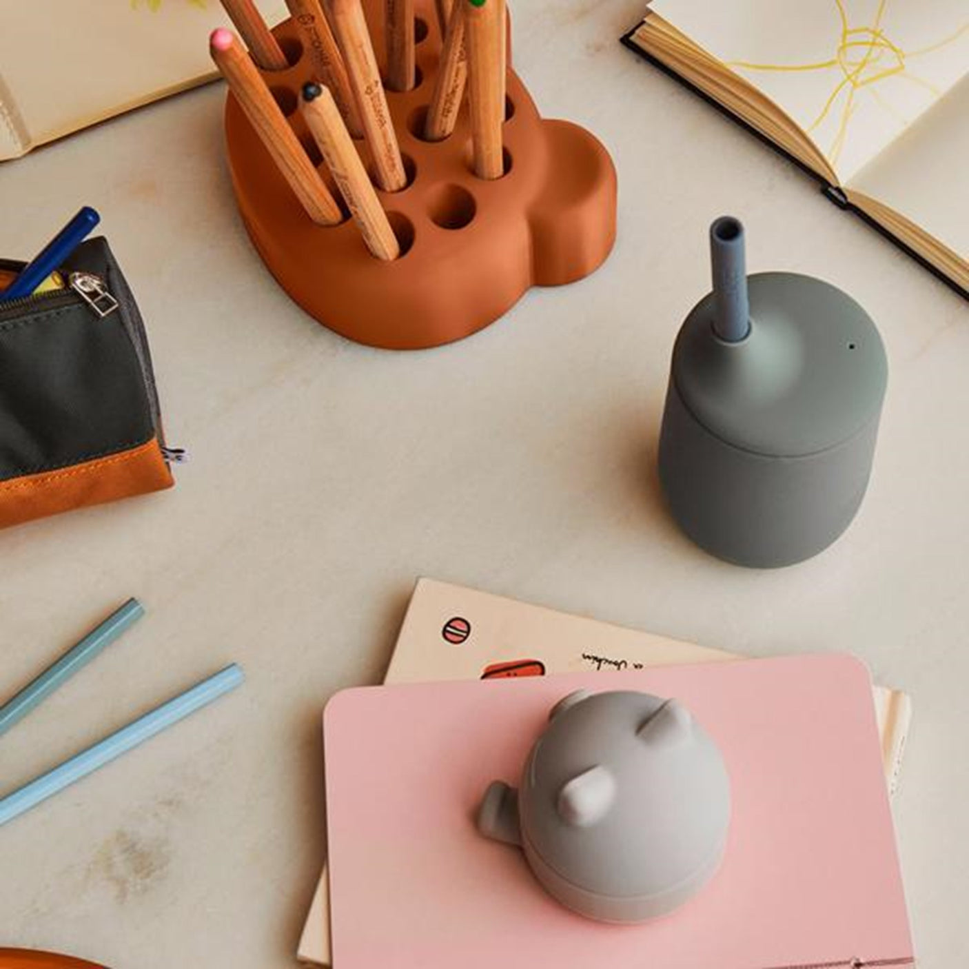 Liewood Ellis Silicone Sippy Cup Faune Green/Hunter Green Mix