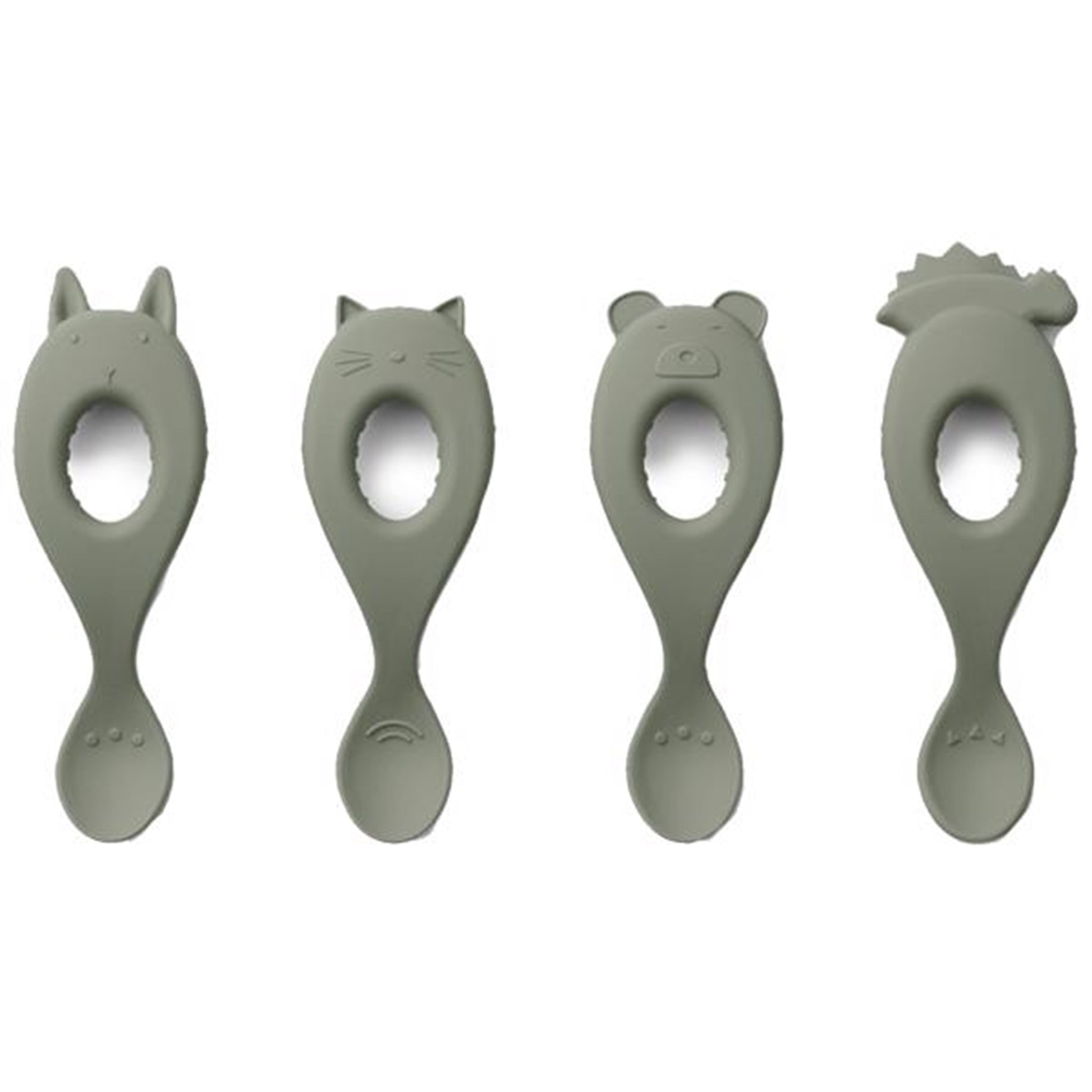 Liewood Liva Silicone Spoon 4-Pack Faune Green