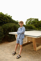 Liewood Y/D Check Riverside/Crisp White Elty Seersucker Check Shorts