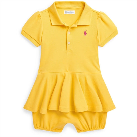 Ralph Lauren Baby Shortall Chrome Yellow W/ Bright Pink