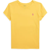 Polo Ralph Lauren Girls T-Shirt Chrome Yellow W/ Bright Pink