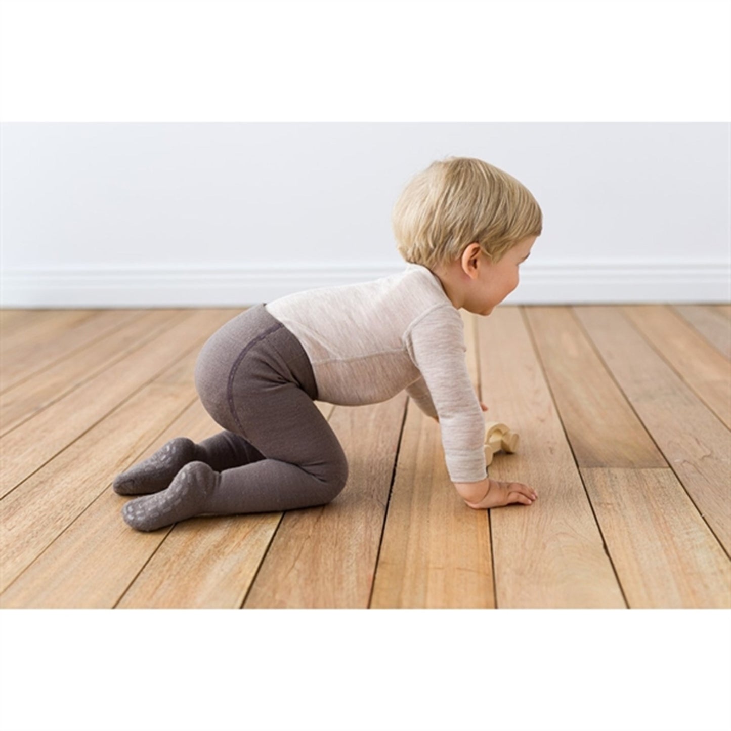 Lillelam Uldstrømpebukser Antiskrid Brun 6