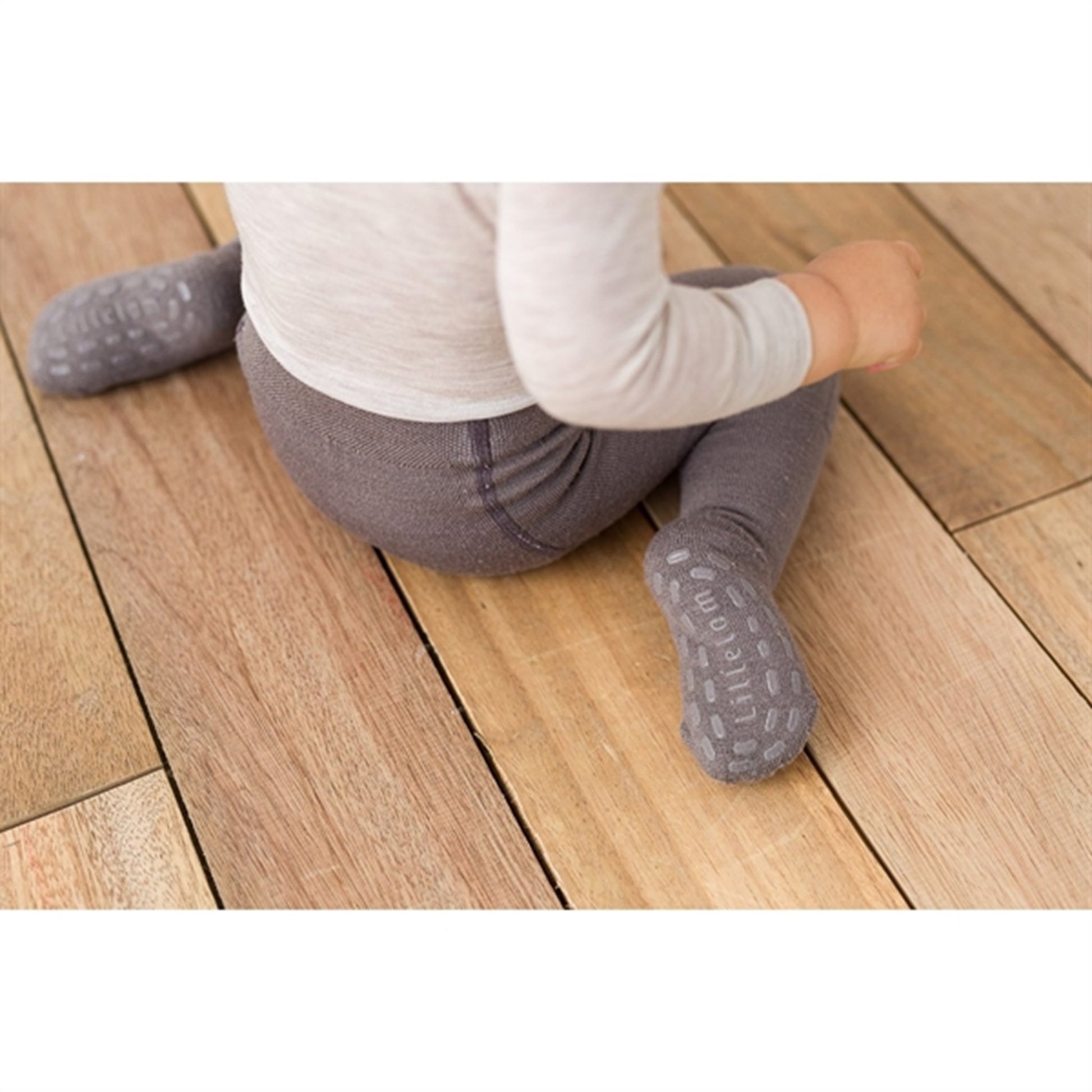 Lillelam Uldstrømpebukser Antiskrid Brun 7