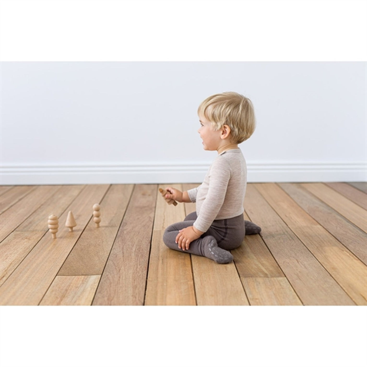 Lillelam Uldstrømpebukser Antiskrid Brun 8