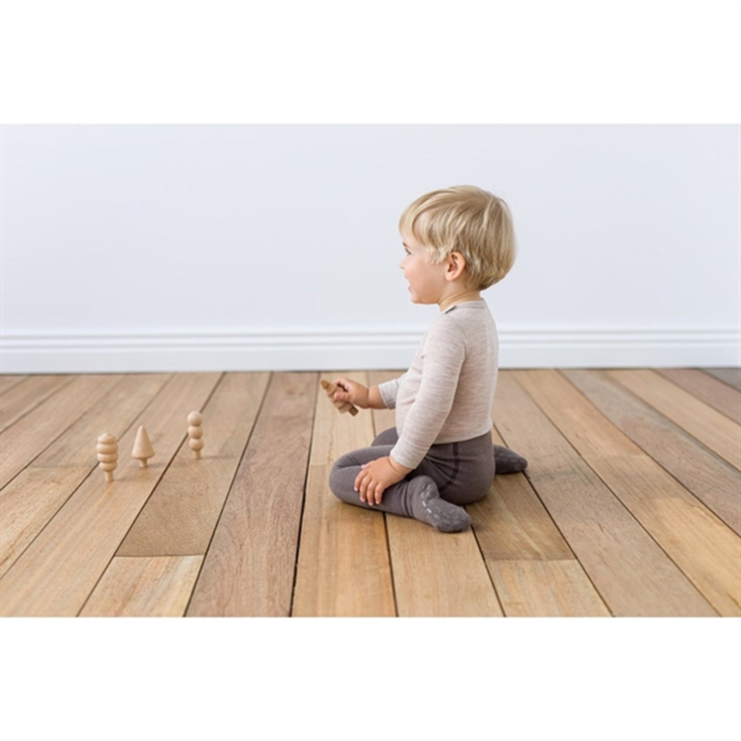 Lillelam Uldstrømpebukser Antiskrid Brun 8