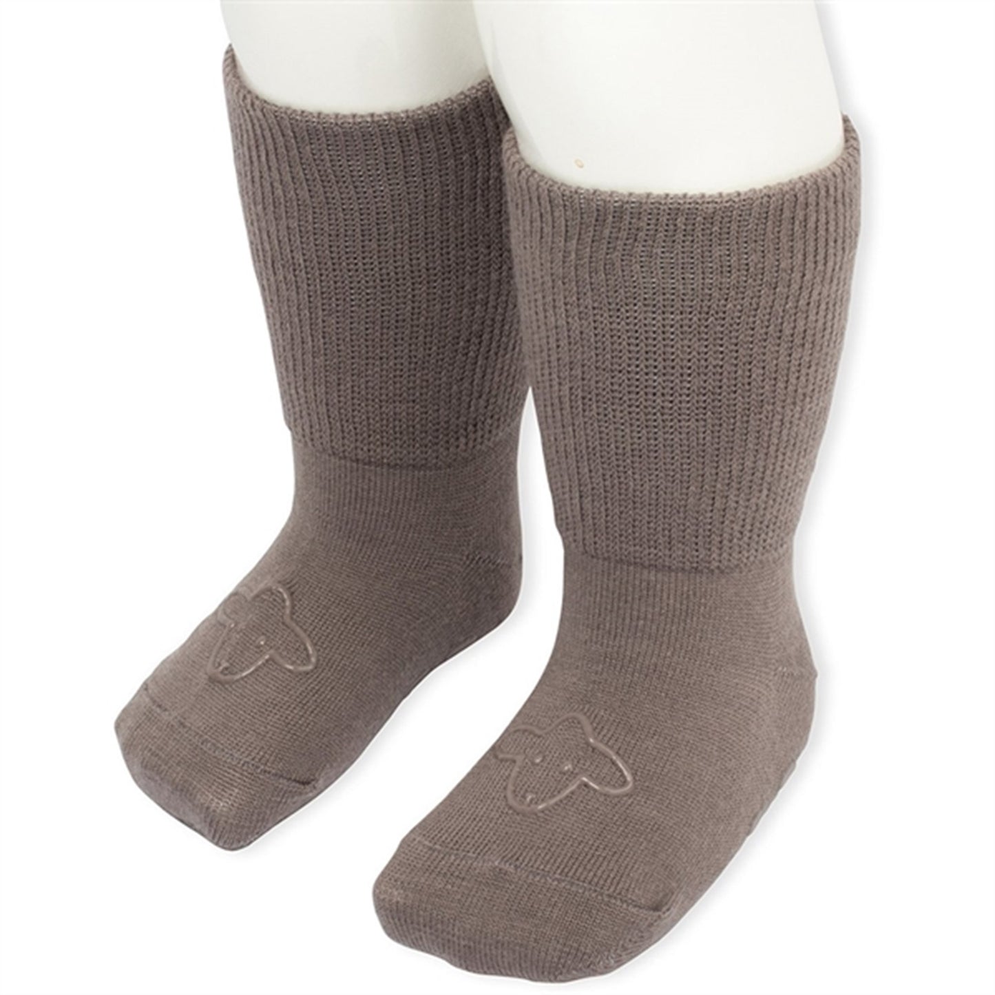 Lillelam Wool Socks Anti-Slip Brown