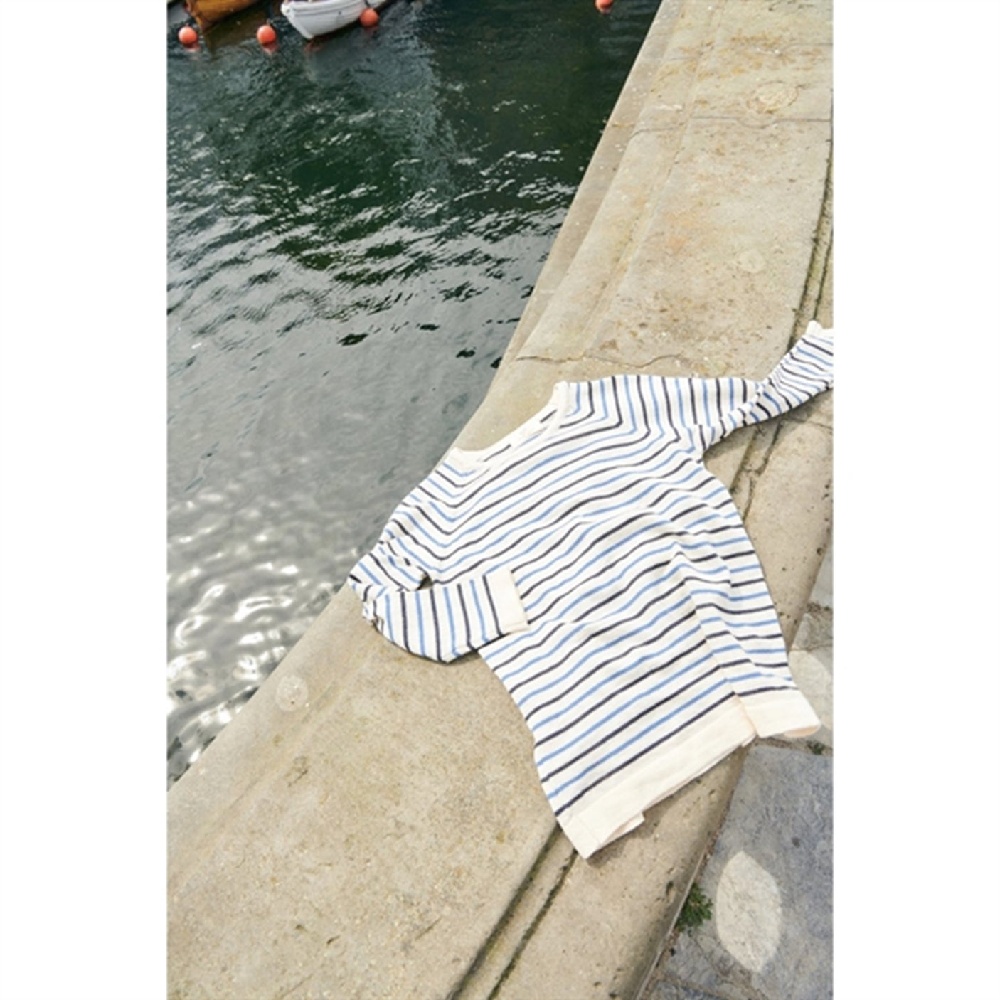 Copenhagen Colors Cream/Navy/Sky Blue Comb. Knit Blouse