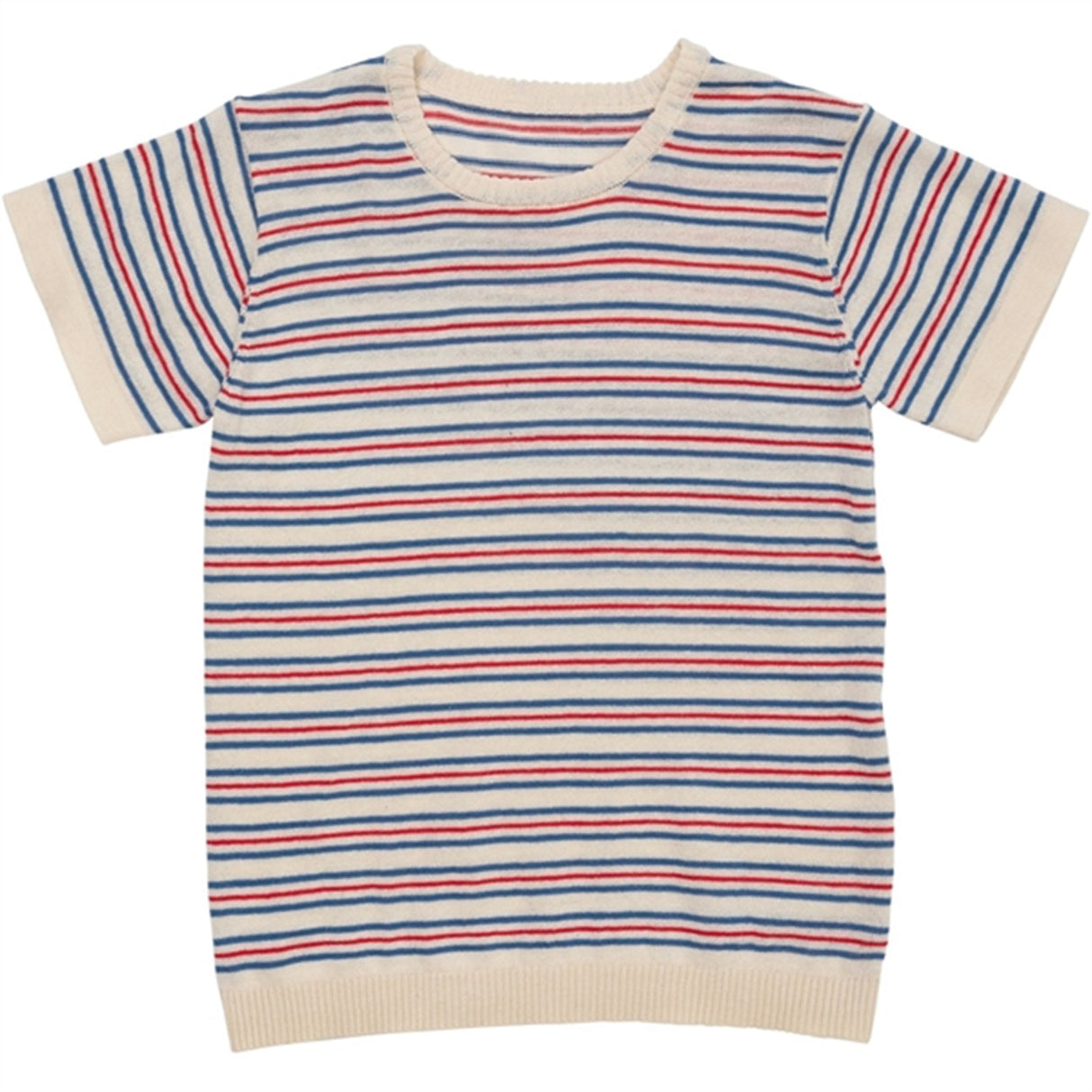 Copenhagen Colors Cream/Sky Blue/Red Comb. Knit T-shirt