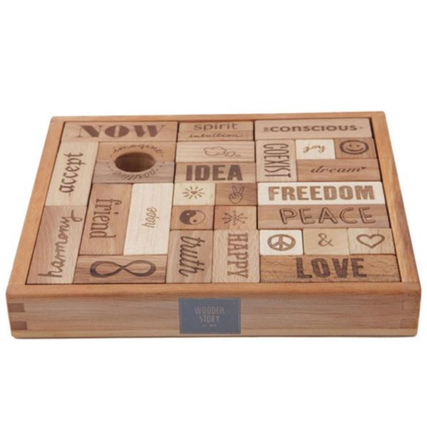 Wooden Blocks Peace&Love (29stk.)