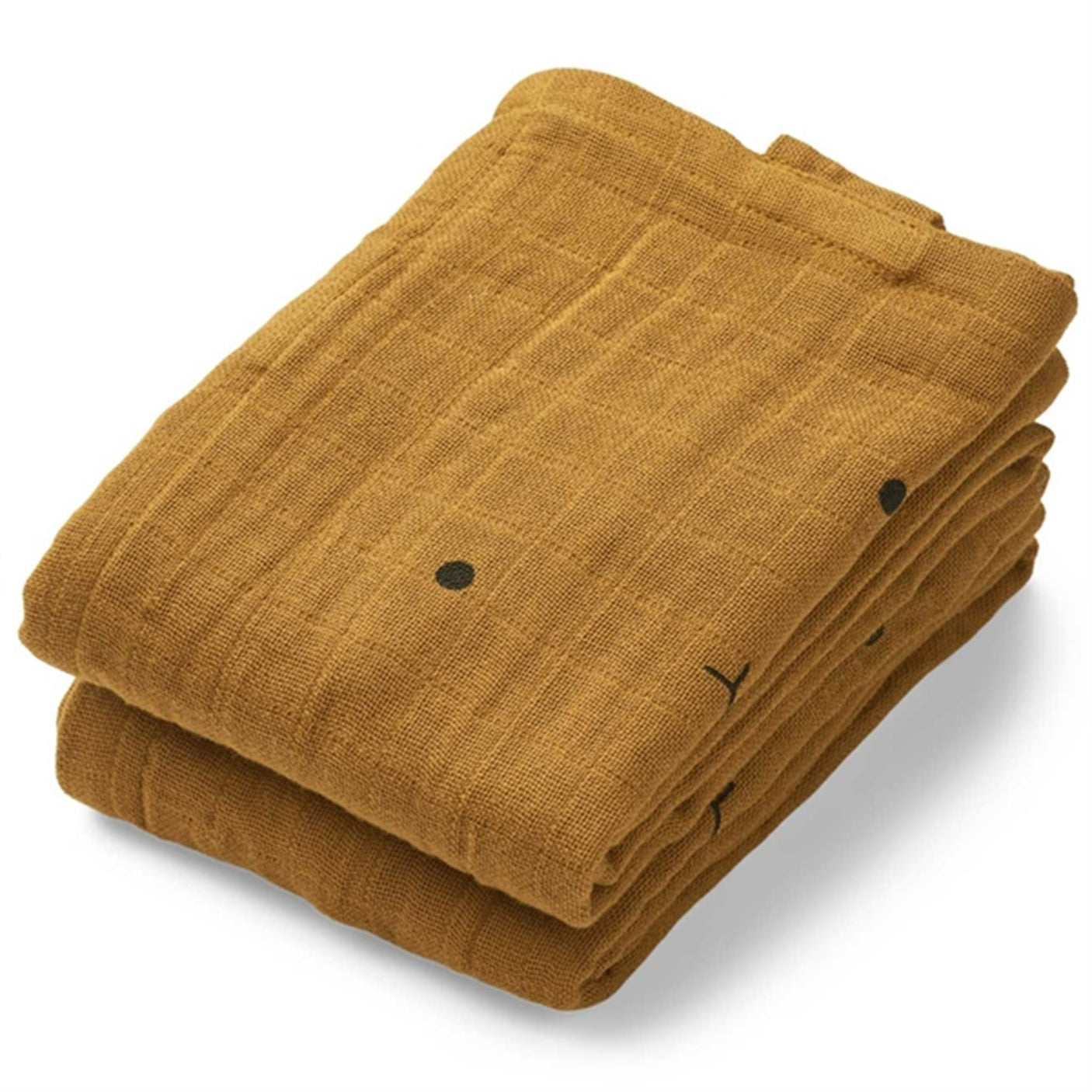 Liewood Hannah Muslin Cloth Rabbit 2 Pack Golden Caramel