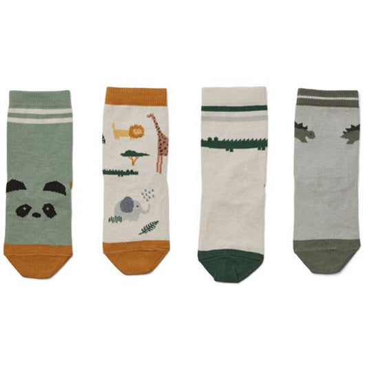 Liewood Silas Socks 4 Pack Safari Sandy Mix