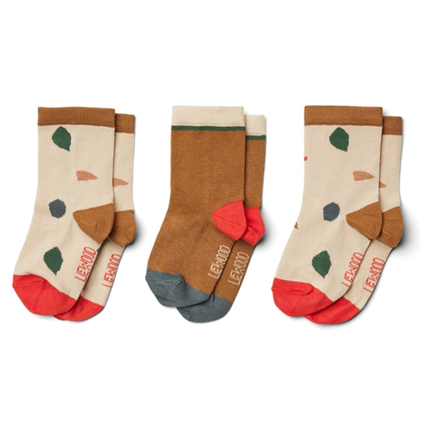 Liewood Silas Cotton Socks 3 Pack Geometric Foggy Mix