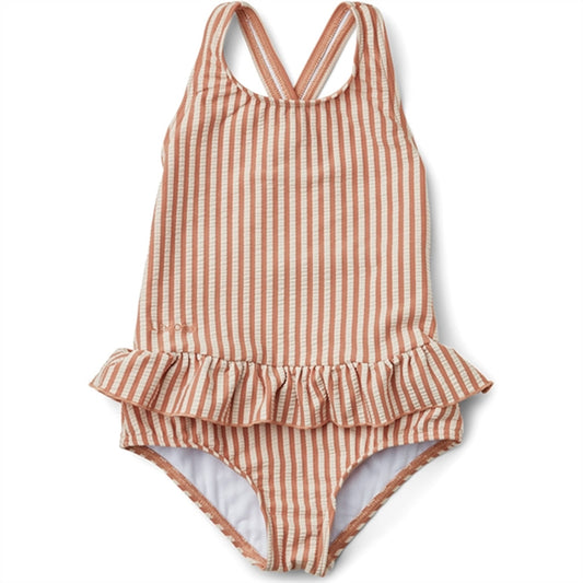 Liewood Amara Swimsuit Seersucker Stripe Tuscany Rose/Sandy