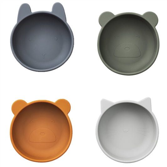 Liewood Iggy Silicone Bowl 4-Pack Blue Mix