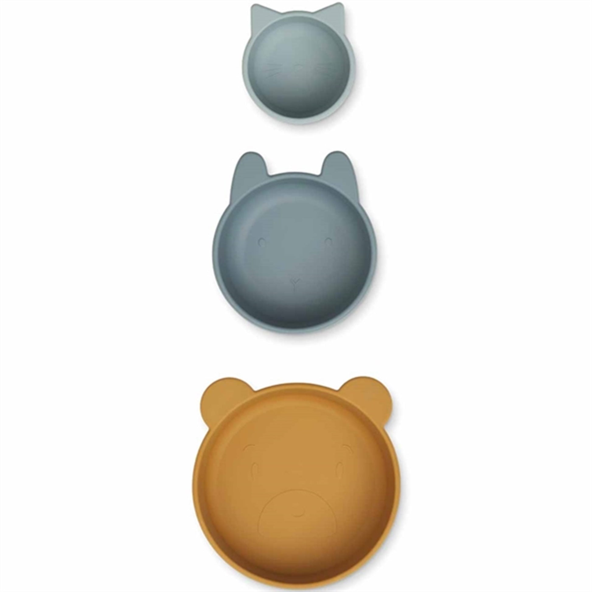 Liewood Eddie Silicone Bowls 3-Pack Caramel/Blue Multi Mix