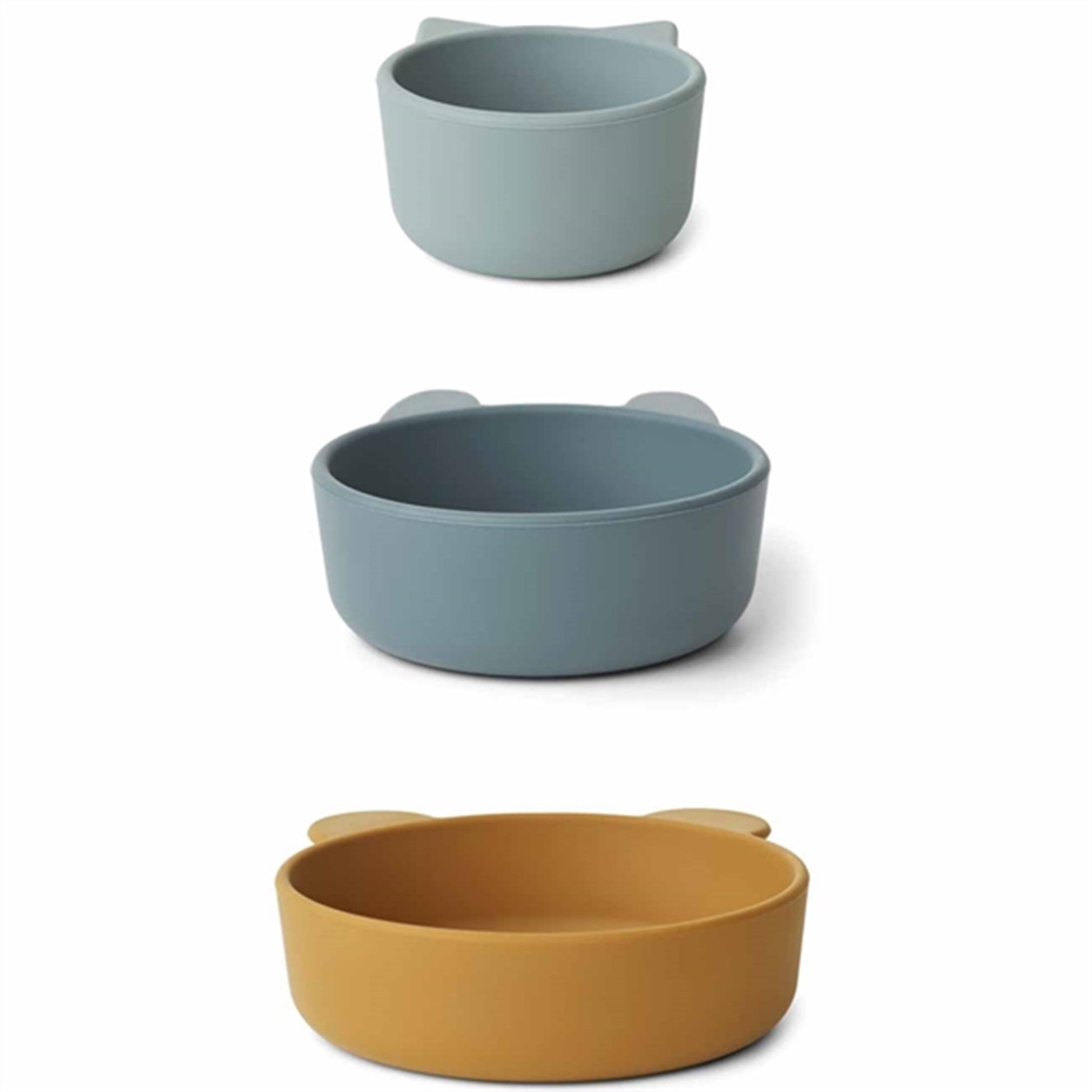 Liewood Eddie Silicone Bowls 3-Pack Caramel/Blue Multi Mix