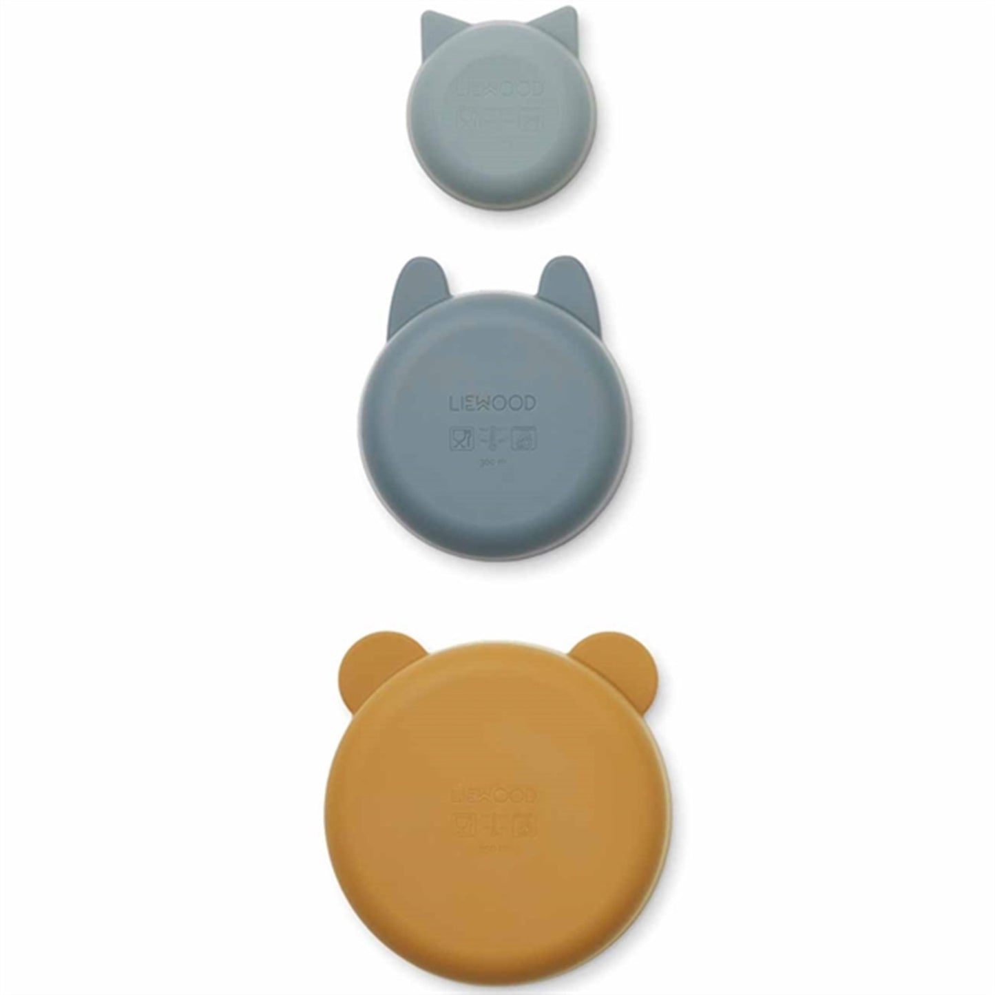 Liewood Eddie Silicone Bowls 3-Pack Caramel/Blue Multi Mix