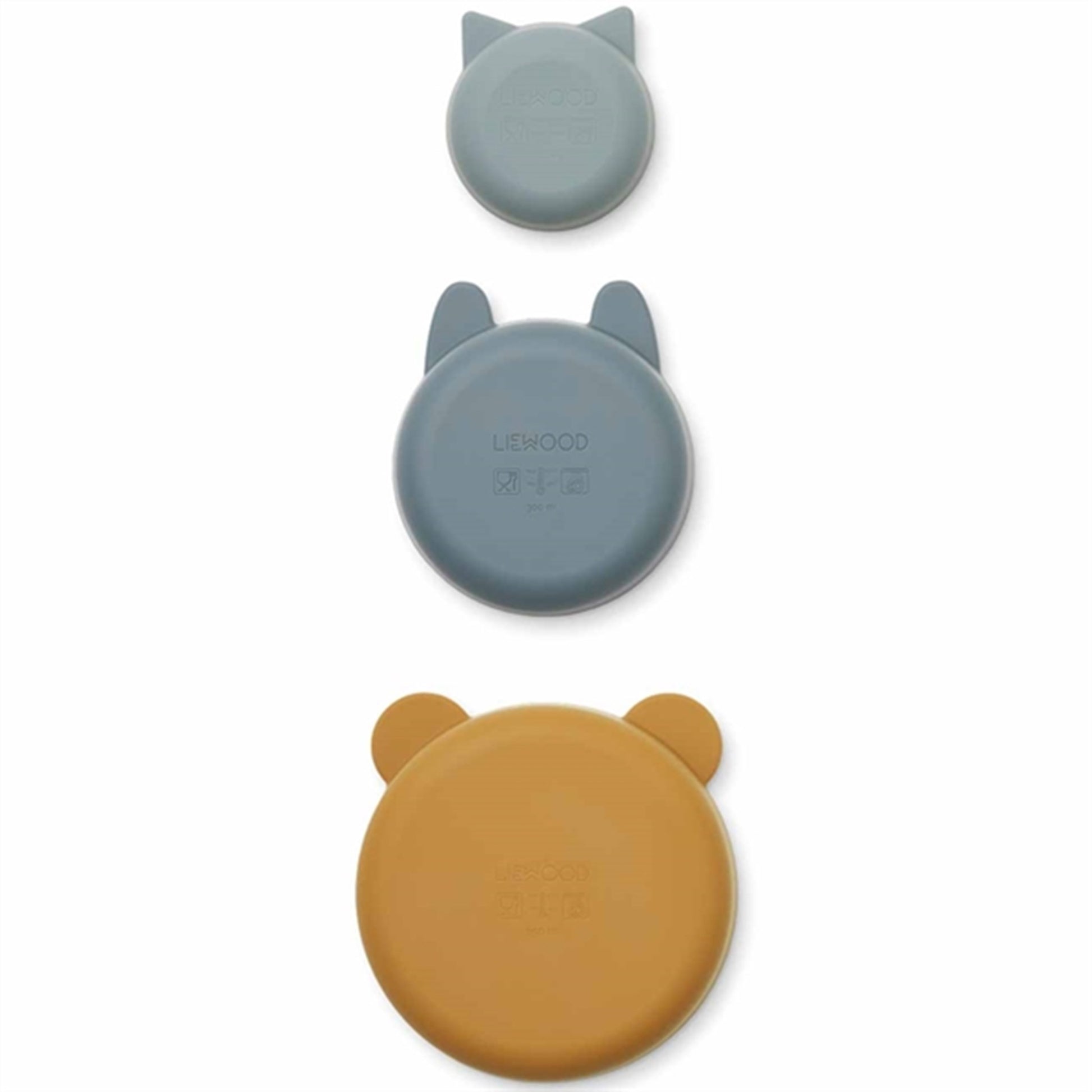 Liewood Eddie Silicone Bowls 3-Pack Caramel/Blue Multi Mix
