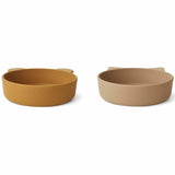 Liewood Vanessa Silicone Bowl 2-pack Golden Caramel Oat Mix