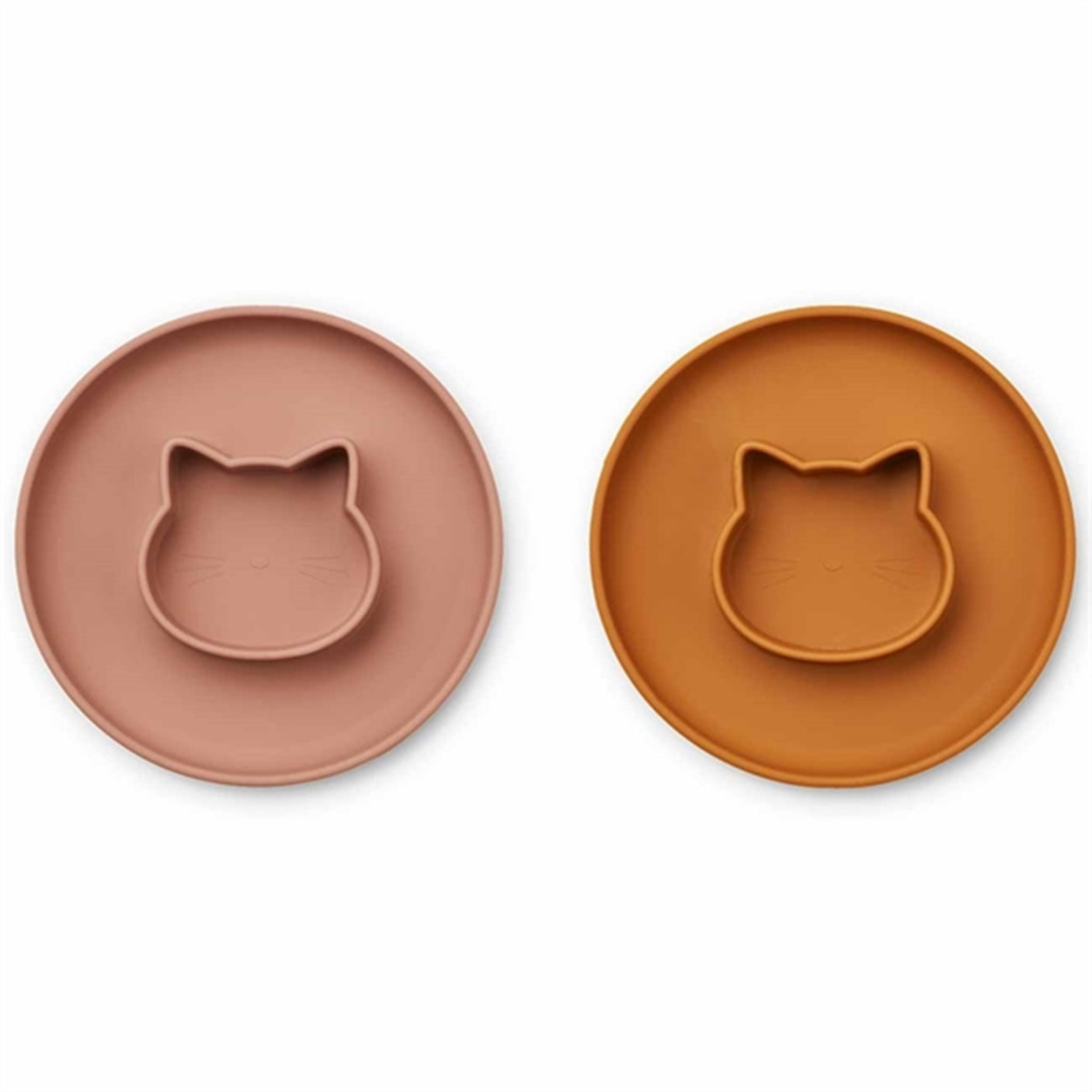 Liewood Gordon Silicone Plate 2-pack Cat Dark Rose/Mustard Mix