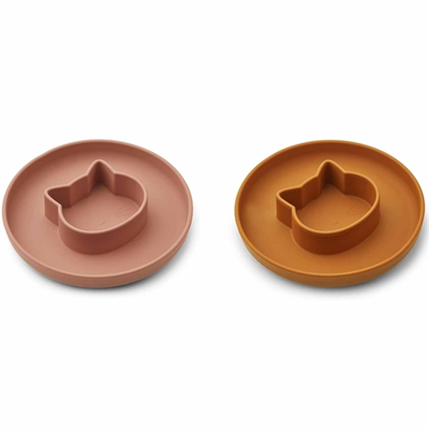 Liewood Gordon Silicone Plate 2-pack Cat Dark Rose/Mustard Mix