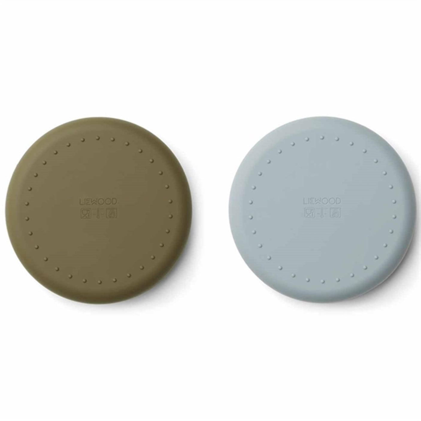 Liewood Gordon Silicone Plates 2-pak Mr Bear Blue Fog / Khaki Mix