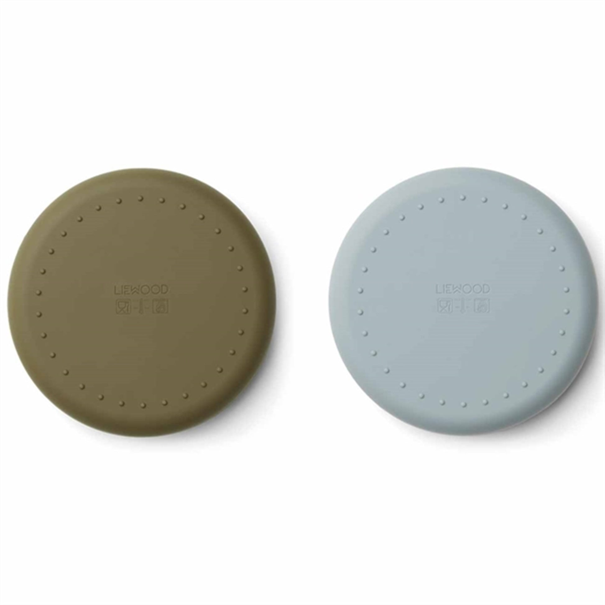 Liewood Gordon Silicone Plates 2-pak Mr Bear Blue Fog / Khaki Mix