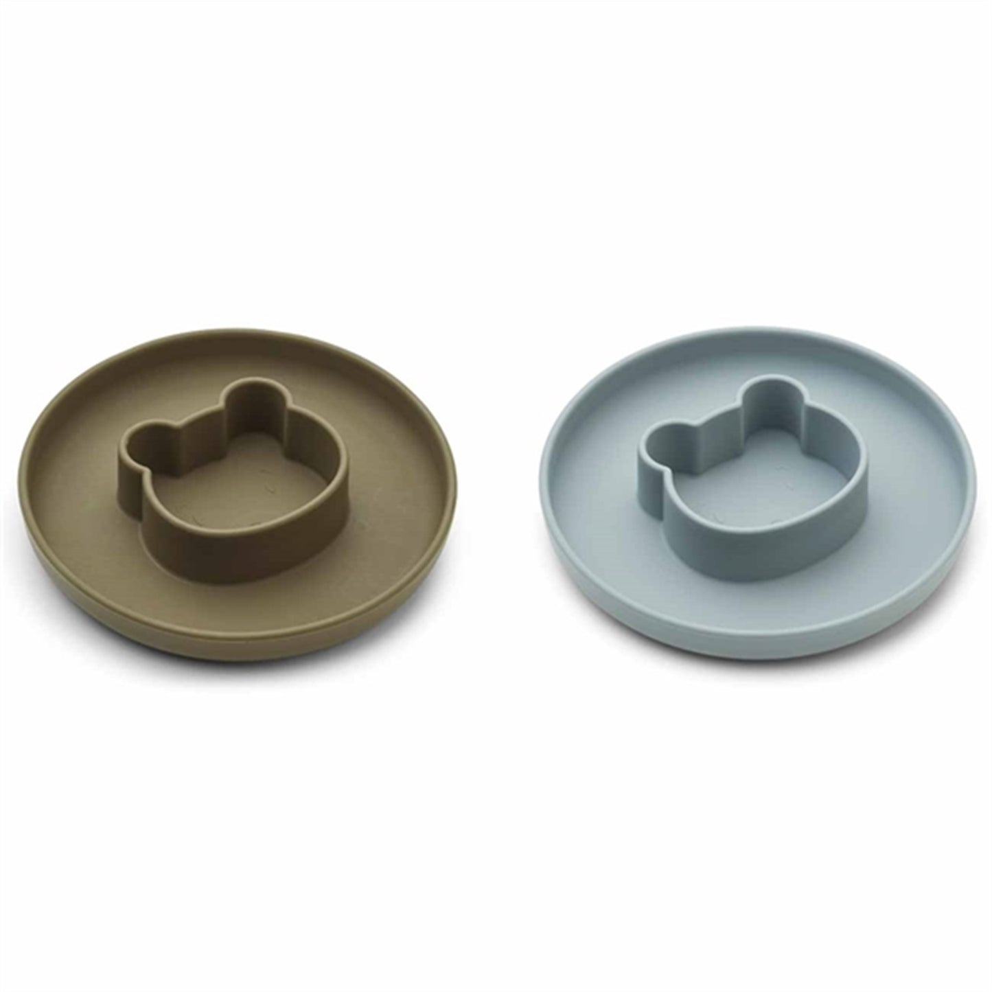 Liewood Gordon Silicone Plates 2-pak Mr Bear Blue Fog / Khaki Mix