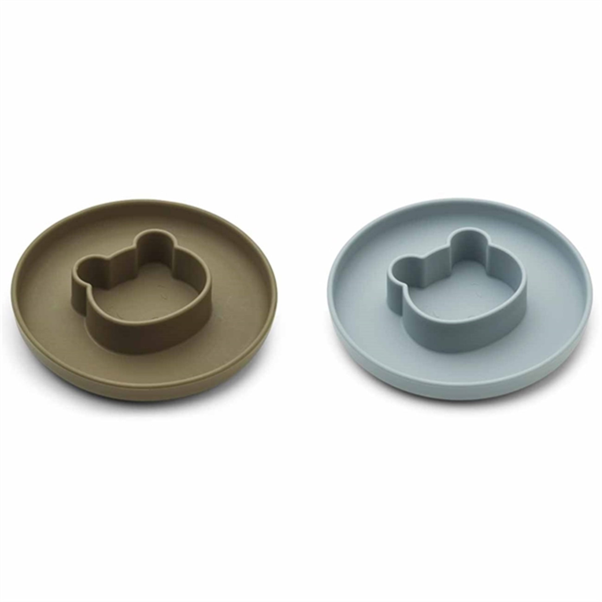 Liewood Gordon Silicone Plates 2-pak Mr Bear Blue Fog / Khaki Mix