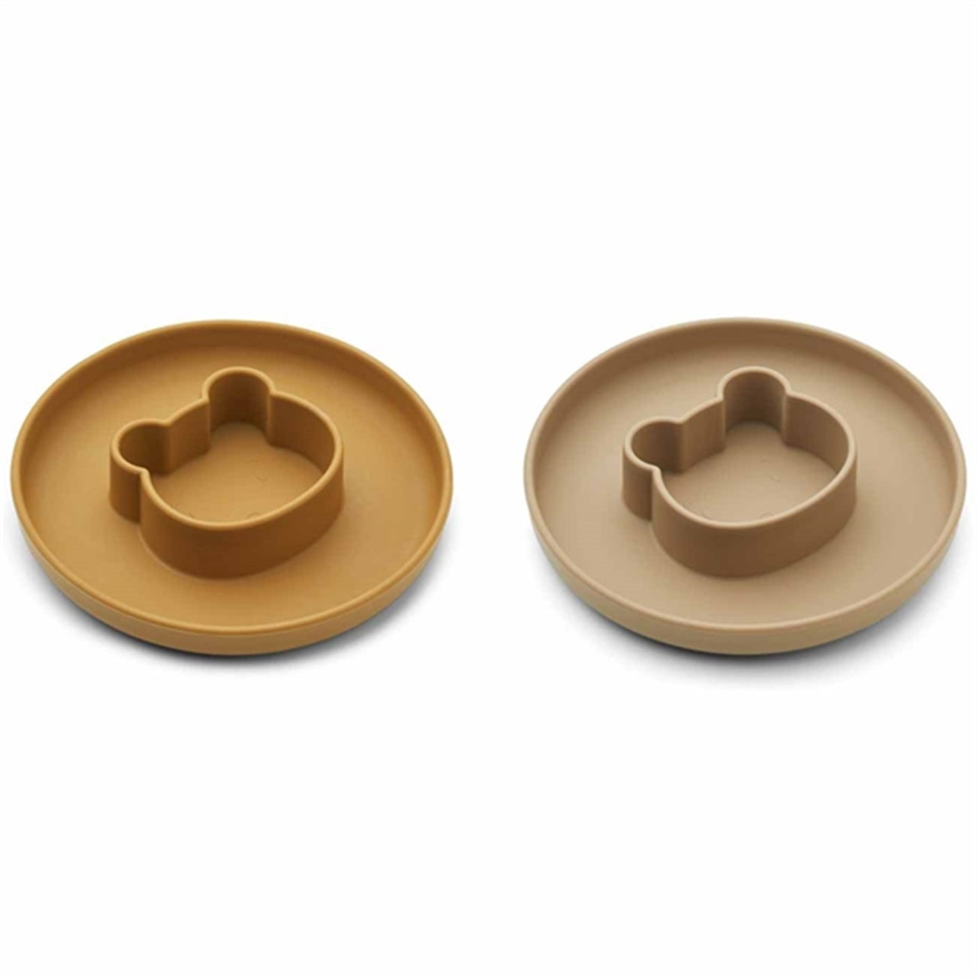 Liewood Gordon Silicone Plates 2-pak Mr Bear Golden Caramel / Oat Mix