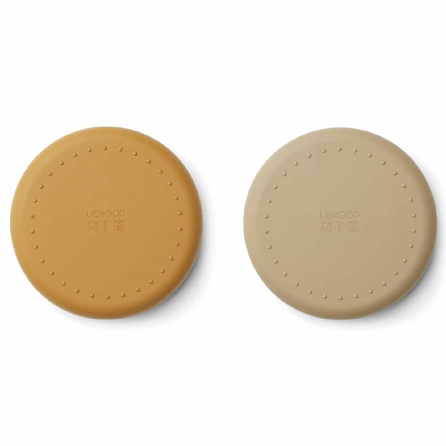Liewood Gordon Silicone Plates 2-pak Mr Bear Golden Caramel / Oat Mix