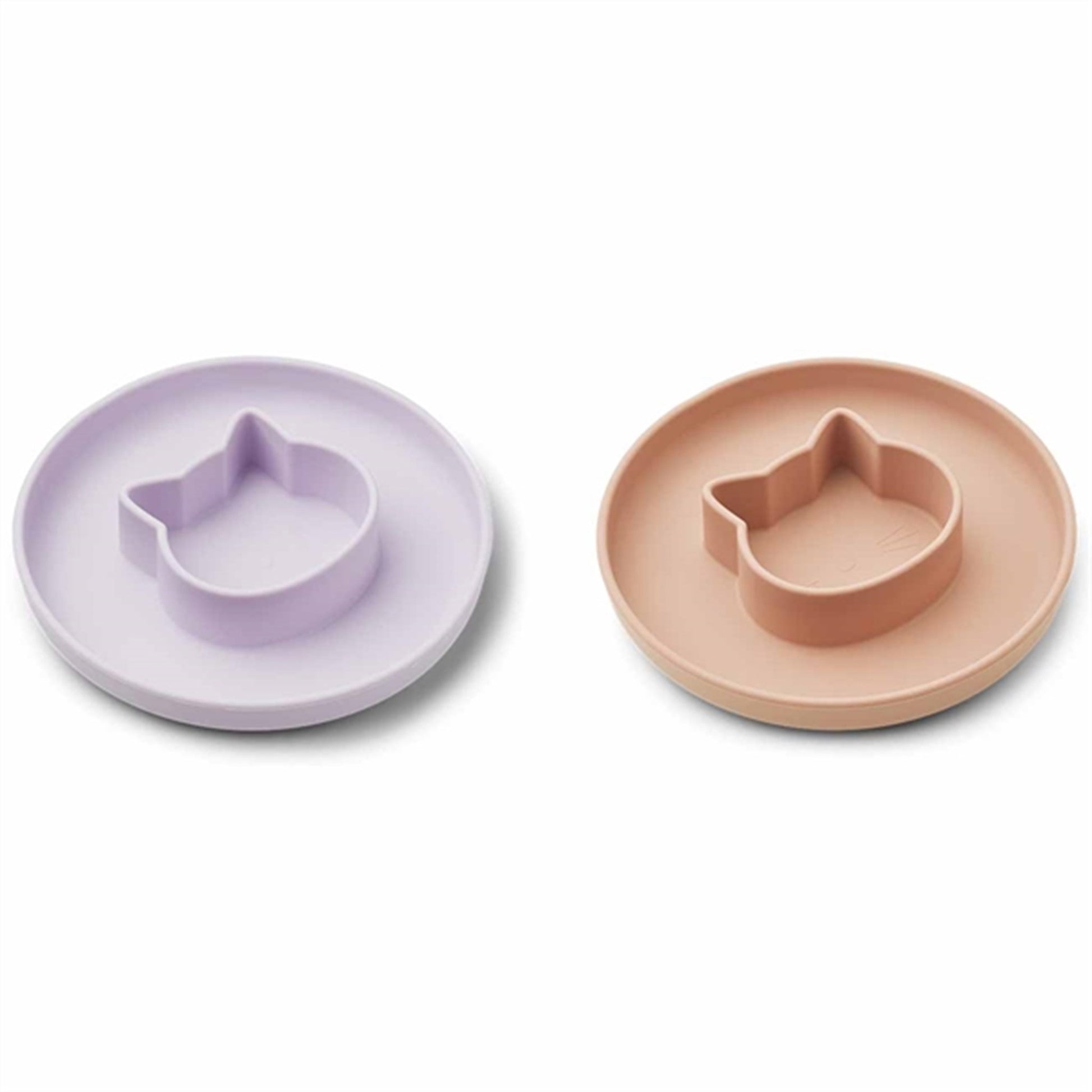 Liewood Gordon Silicone Plate 2-pack Cat Light Lavender Rose Mix
