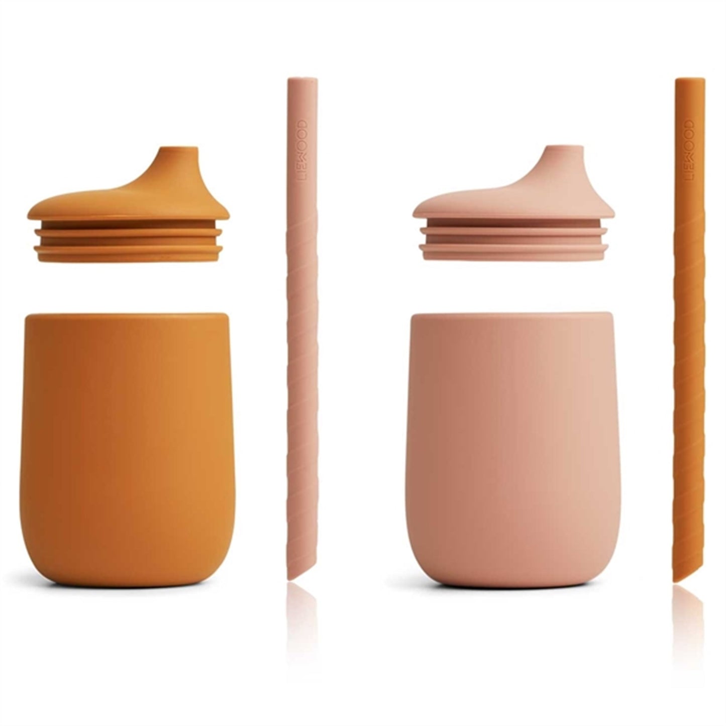 Liewood Ellis Sippy Silicone Sippy Cup ​​​​​​​2-Pack Dark Rose/Mustard Mix