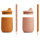 Liewood Ellis Sippy Silicone Sippy Cup ​​​​​​​2-Pack Dark Rose/Mustard Mix