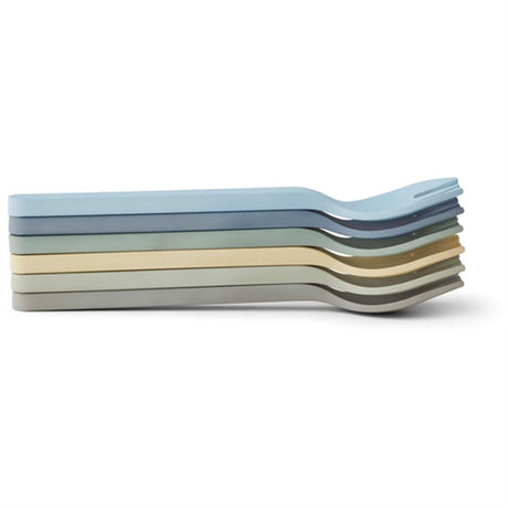 "Liewood Selena 叉子 6 包装 Peppermint Multi Mix - 优雅实用的儿童餐具 2