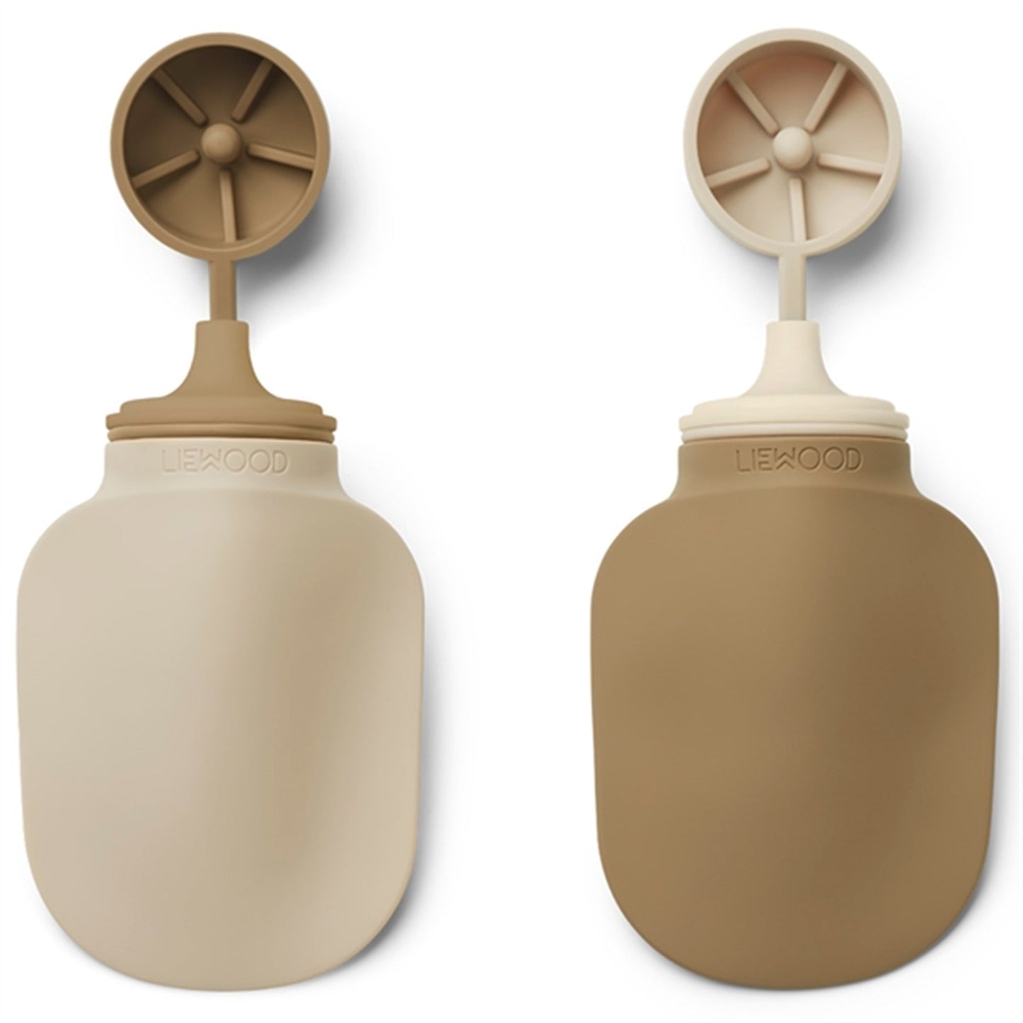 Liewood Silvia Silicone Smoothie bottle 2-pack Sandy Khaki mix